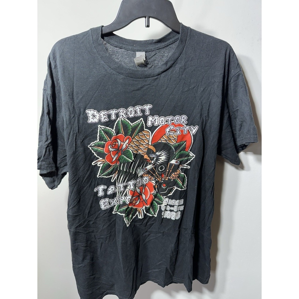 Detroit Motor City Tattoo Expo 2023 Black Graphic T-shirt -Large